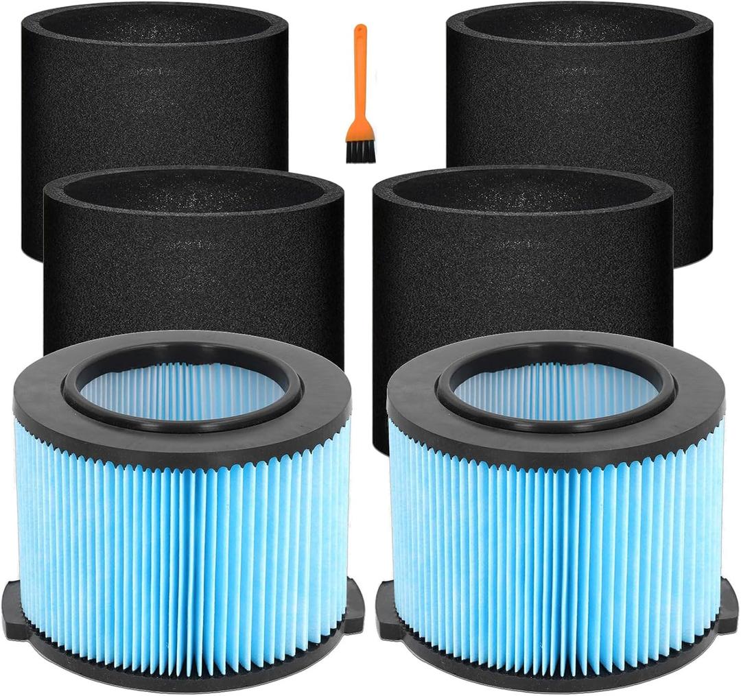 VF3500 Filter Replacement for Ridgid 3-4.5 Gallon Wet/Dry Shop Vacuums, Fine Dust Filter 26643 Compatible with WD30500 WD4050 WD40700 WD4080 4000RV WD4522 WD4550 4500RV, Replaces VF3400, 2 Pack