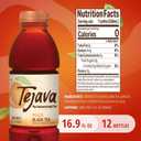 Tejava Unsweetened Peach Iced Tea, 16.9 Ounce PET Bottles, Natural, Non-GMO-Verified, Rainforest Alliance-Certified (12 Pack) (EXP 03/09/27)