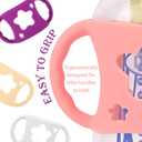 4 Pack Baby Bottle Handles, Silicone Bottle Handles for Dr Brown Wide-Neck Baby Bottles (White+Pink+Purple+Yellow)