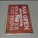 VSIIKO Bar Open and Cheers Funny Metal Tin Sign Home Bar Signs for Man Cave Coffee Small Vintage Wall Decor for Men 8x12 Inch2pcs