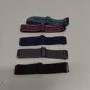 Compatible with Fitbit Versa 4/Versa 3/Sense 2/Sense Band Women Men, 5 Pack Elastic Nylon Soft Adjustable Stretchy Solo Loop Replacement Strap for Women Men (Black+Grey+Indigo+Boho Red+Boho Blue)
