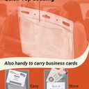Clear ID Holder for Lanyard - ID Card Holder Waterproof (Inches, 4 x 3 Horizontal 100 Pack)