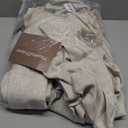 Textured Drop Cloth Curtains 102 Inches Long 2 Panels Oatmeal Cream, Light Filtering Privacy Sheer Curtains That Let Light in Country Linen Blend Pleat Memory Shape Curtain with Hooks Bedroom Living (Natural)