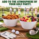 3 Pcs Large Golf Serving Bowls, Reusable Melamine Snack Salad Dessert Bowls (10 x 4.3 In), Golf Ball Design for Game Day Party, Tailgating Sports Events
