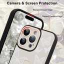 for iPhone 16 Pro Max Case with Finger Strap Holder, Cute Cool Butterfly Print Pattern Design for Women Men, Shockproof Anti Scratch Hand Kickstand Protective Cover, White