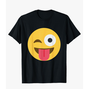 Emoticon Winking face with Tongue T-Shirt, Size M