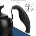 Tea Kettle with Thermometer Stovetop Gooseneck Kettle 28oz 0.8L Pour Over Coffee Pot, Matte Black Camping Home Kitchen Water Boiler, 1Pack