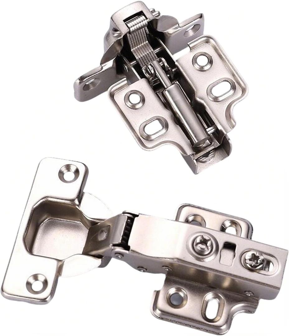 10 Pack Soft Close Concealed Cabinet Hinges - European Full Overlay Heavy Duty Adjustable Frameless for Kitchen Cupboard Hardware