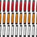 (Pack of 30) TMH 3.8 Inch 10 Amber + 10 Red + 10 White Side Marker Lights 6 LED 2835 SMD Clearance Lamps for Truck Trailer RV Campervan Pickup Tractor SUV 12V DC Shockproof TK12