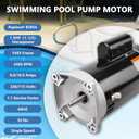 RAMATA B2854 Pool Pump Motor 1.5 HP, Compatible with Century B2854/B854 & Pentair WhisperFlo/Challenger/Pinnacle, 3450 RPM, 115/230V, 56Y Frame, Square Flange Replacement Motor for Swimming Pool Pumps