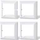 Taiyin 4 Packs 4 x 4 Inch Vinyl Post Skirt Split Style Vinyl Fence Post Skirt White PVC Posts Column Wraps Porch Two Piece England Base Trim Ring Railing for Hand and Stair Rails