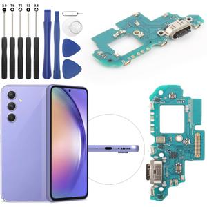 Dock Connector for Samsung Galaxy A54 5G Charging Port Flex Cable Replacement for Samsung Galaxy A54 5G A546U USB Charger Dock Board Connector with Tools (Black)