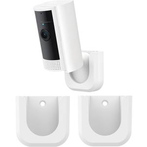 Adhesive Wall Mount Bracket for Indoor Cam, Strong Adhesive Durable Camera Mount Stand for Indoor Camera, Two Ways Installation Easy to Install (2 Pack,White)