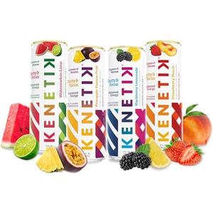 Kenetik Nootropic Ketone Drink, Ketones for Energy & Focus, Caffeine & Sugar Free, High Performance D-BHB Ketone Mix, Fuel w/Zero Crash or Jitters, Ready to Drink - Variety 12 Pk (BB: 12/20/2026)