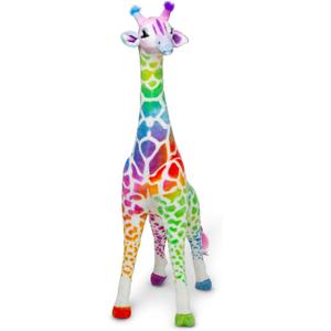 Melissa & Doug Rainbow Giraffe Lifelike Plush, Lifelike Stuffed Animal - Giraffe