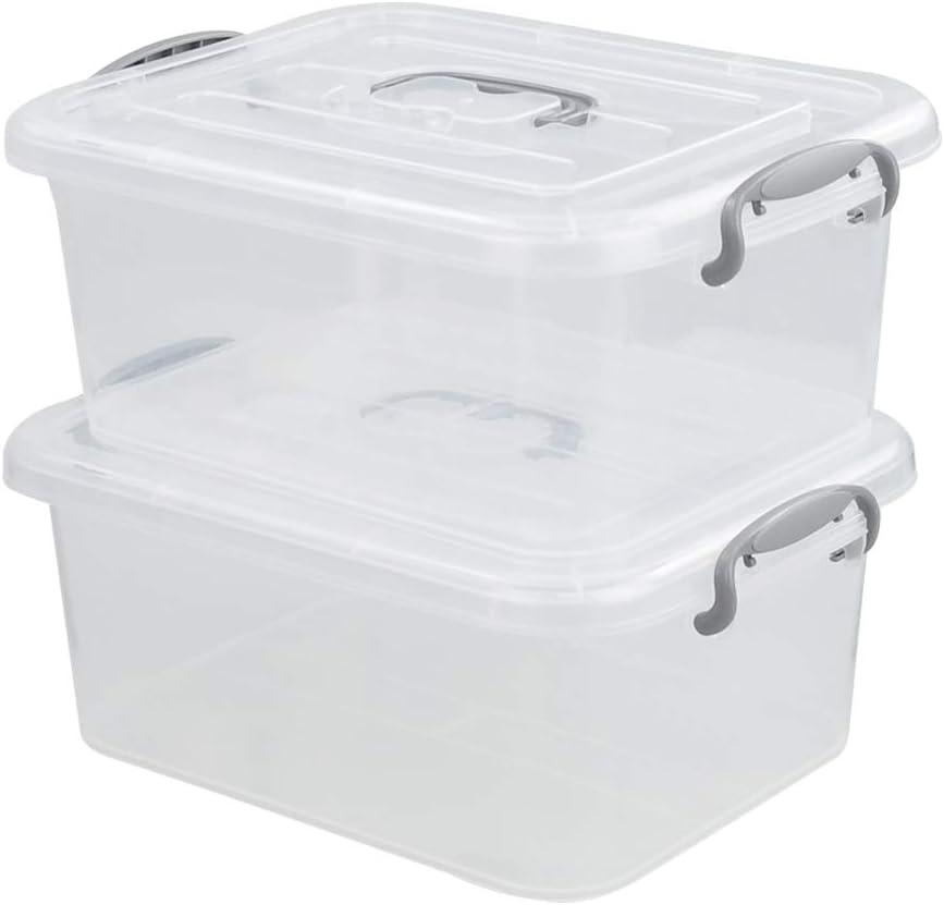 2 Packs Storage Bin with Lid, 8 Liter Plastic Box Set