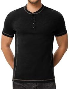 Dokotoo Men Men's Men's Henley Shirts Long Sleeve Casual Classic Tee Cotton Button Up Henley T-Shirts Black, XX-Large