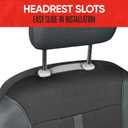 Motor Trend Black & Gray Car Seat Covers Full Set Front Seat Covers & Rear Bench Seat Cover Airbag Compatible, 60/40 Split Bench for Smaller Trucks, Cars & SUVs Automotive Interior Accessories