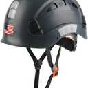 GREEN DEVIL Safety Helmet Hard Hat Adjustable Lightweight Vented ABS Work Helmet 6-Point Suspension ANSI Z89.1 Approved Ideal for Industrial & Construction (Grey)