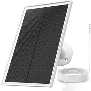 Solar Panel Charger for Arlo Essential 2K Outdoor(2nd Gen)/Essential XL Camera(2nd Gen)/Essential Spotlight, 5V 6W Continuously Charging, 9.8ft Cable, Weatherproof (1Pack)