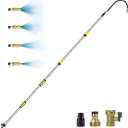 12FT Telescopic Gutter Cleaning Tools from the Ground, Long Reach Gutter Cleaner Wand with Hose Attachment, Rain Gutter Cleaner Tool with Extension Pole for 2nd Story House