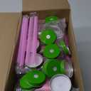 25 Pcs Christmas Witch Party Favors Bulk Plastic Cups 13.5 oz Pink and Green Reusable Drinking Tumblers with Lids Straws Witch Princess Cup for Wizard Friendship Christmas Party Gift Stocking Stuffers