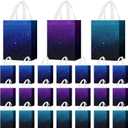 Locmeo 12 Pcs Galaxy Party Favor Gift Bags Starry Sky Goodie Space Star Reusable Bags Non Woven Starry Night Candy Treat Totes Graduation Gift Bag Birthday Party Decorations, 8 x 4 x 10 Inch