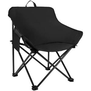 Folding Camping Chair, Portable Outdoor Backpacking Chair for Fishing, Hiking, Picnic, Camping, Beach, Lawn, Concert, Ultralight Compact Camping Chair with Carry Bag, 23"D x 14.2"W x 14.2"H (Black), Set of 4