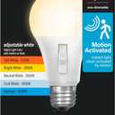 Feit Electric LED Motion Sensor Light Bulb, A19 60W Equivalent, 5CCT, Non-Dimmable, E26 Medium Base, 90 CRI, 800 Lumens, Adjustable White, 15 Years Lifetime, OM60/5CCTCA/MM/LEDI