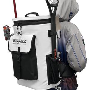 Fish Cooler Backpack 32Qt Waterproof Fishing Backpack Cooler Portable Fish Bag, Keep Ice Cold More Than 24 Hours, White-32qt