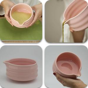 Matcha whisk Set,3 Pcs Matcha Making Kit with  Whisk, Ceramic Bowl,  Holder for Ultimate Matcha Experience(Pink)