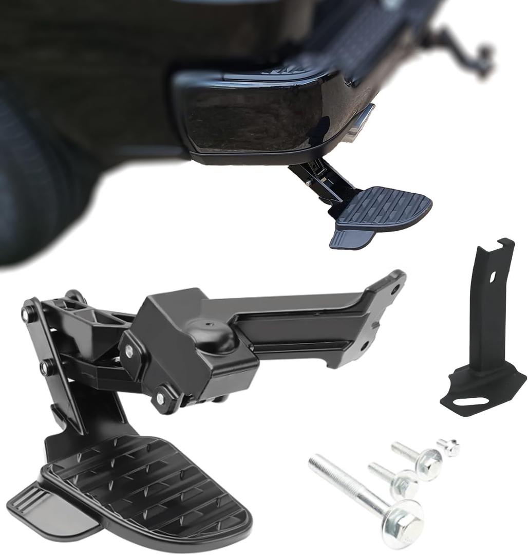 Rear Bed Step Compatible with Dodge Ram 2500 3500# 2019 2020 2021 2022 2023 2024 Retractable Bumper Tailgate Step 82215842AH AD 82215842AE AC No-Drill Truck Tailgate Bed Step