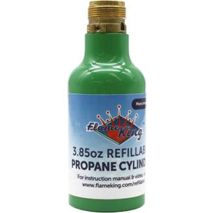 Flame King 1/4-lb Empty Refillable Propane Cylinder Tank - Reusable & Transportable - Safe and Legal Refill Option - UL1769 Listed Valve