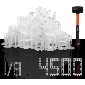 Storystore Tile Leveling System with Hammer - 4500 Piece Tile Leveling Clips 1/8", Tiles Spacers Leveling System DIY for Professional Ceramic Tile and Stone Installation Storystore Tile Leveling System with Hammer - 4500 Piece Tile Leveling Clips 1/8", Tiles Spacers Leveling System DIY for Professional Ceramic Tile and Stone Installation