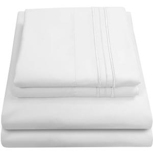 Queen Size Bed Sheets - Breathable Luxury Sheets with Full Elastic & Secure Corner Straps Built In - 1800 Supreme Collection Extra Soft Deep Pocket Bedding Set, Sheet Set, Queen, White