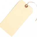 100 Large Manila Paper Tags with String Attached - # 8, 6 1/4" x 3 1/8" - Shipping Tags with String for Labeling, Blank Hang Labels with Ties