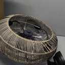 20 inch Boho Caged Ceiling Fan with Light and Remote, Low Profile Rattan Ceiling Fans with Lights,Flush Mount, 6 Speeds，Reversible，Enclosed Boom Ceiling Fan for Bedroom, Living Room, Kitchen