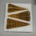 Table Top Christmas Tree Decorations with Fairy Lights,Gold Mercury Glass Finish, Holiday Table Centerpiece and Mantle Decor Set of 3 Assorted Trees