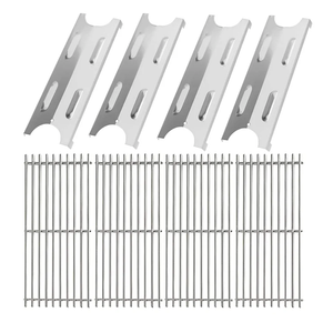 BQMAX Replacement Parts Kit for Master Forge BG179A, Stainless Steel Cooking Grid Grates and Heat Plates Grill Parts for Master Forge BG179A, BG179AO Grill Parts