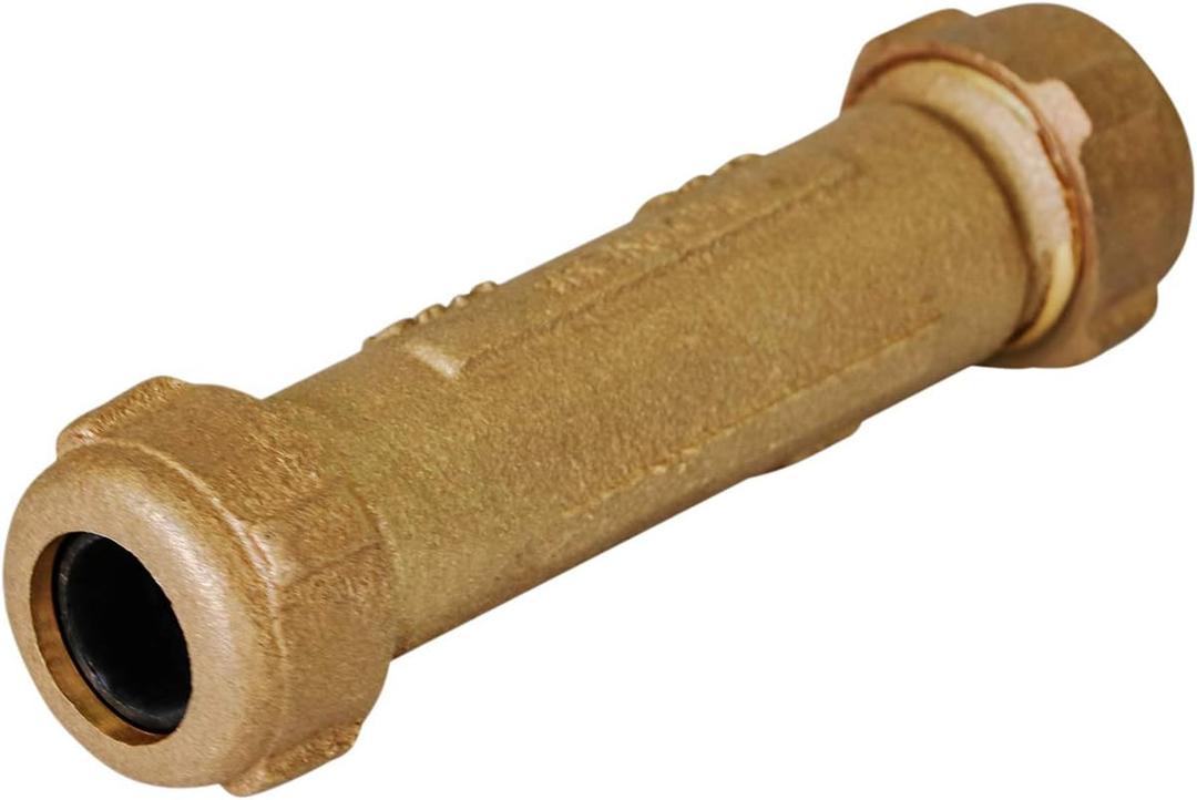 Midline Valve RLC2334 Compression Coupling, Packing Nut, Brass 1-1/2 in. Nominal Fitting, 5 in. Length