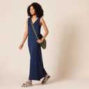 Amazon Essentials Women's V-Neck Maxi Dress with Side-Slits, Jersey, XS Size