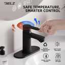 BELZ Bathroom Faucet, Single Handle Matte Black Sink Faucet for 1 or 3 Hole Installation, Modern Lead-Free Metal Vanity Faucet with Pop-Up Drain & Supply Hoses (Matte Black)