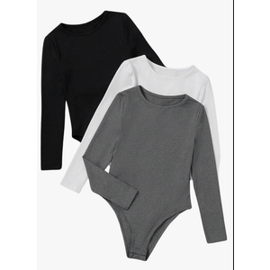 Girl's Long Sleeve T Shirt Bodysuit Tops Crew Neck Romper Jumpsuit Leotard for Girls Fall Tops. Size 11/12