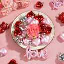 16pcs Valentines Day Decorations Heart Ornaments for Tree Romantic Hanging Ornaments for Christmas Tree Bear Heart Shaped Valentines Decor for Wedding Xmas Valentine Anniversary