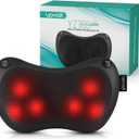 Shiatsu Neck and Back Massager with Heat - 3D Kneading Deep Tissue Massage Pillow for Lower Back, Shoulder, Calf, Foot, Use at Home, Car, Office YZ100 (Black)