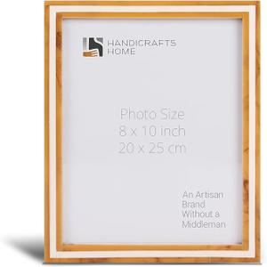 Handicrafts Home 8x10 Vintage Picture Frame, Handmade Brown & White Decorative Picture Frame for 8x10 photos, Wall & Tabletop Display, Modern Home Decor, Shelf, Desk & Gallery Wall Frame, Office minimal Decor  Avant Amber collection