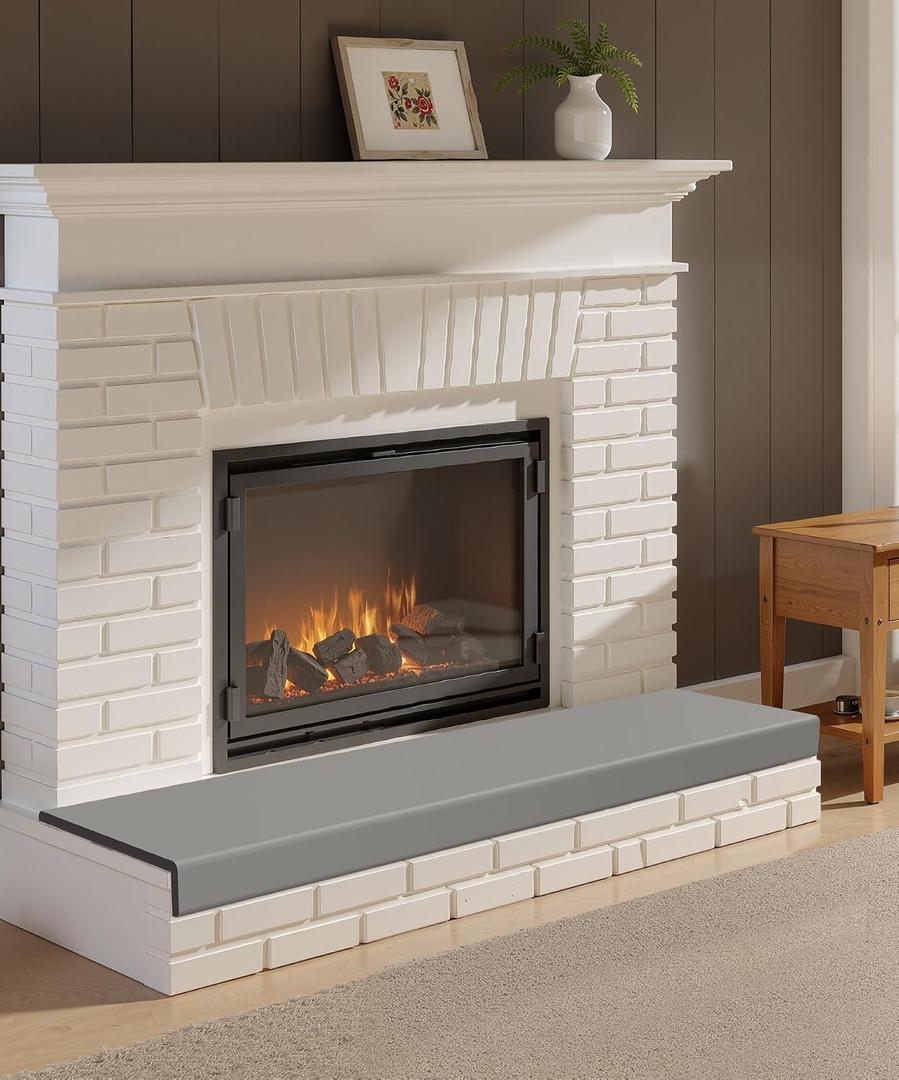 Fireplace Baby Proofing 80'', Soft Seat Hearth Cushion for Baby Proof, Grey