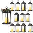 Nosiny 12 Pcs 13" LED Lanterns Wedding Table Centerpiece Farmhouse,Bronze