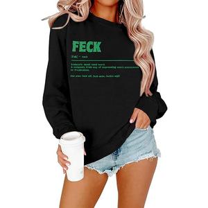 SFHFY Women St. Patrick's Day Sweatshirts Shamrock Sweater Funny Irish Ireland Sayings Long Sleeve Shirt Tops, XL