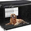 HONEST OUTFITTERS Dog Crate Cover 42 Inch Dog Kennel Cover for Large Dog, Heavy Duty Oxford Fabric,with Double Door, Pockets and Mesh Window (43L x 29W x 30H,Black)